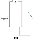 Plan of the chapel of TT8