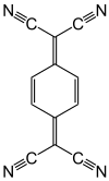 Tetracyanoquinodimethane is an organic electron-acceptor. Tetracyanoquinodimethane Formula V.1.svg