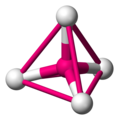 Tetrahedron in 3D ball and stick object