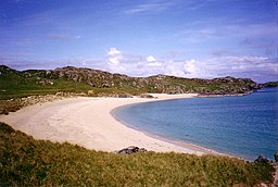 Stranden på norra sidan av Little Bernera