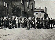 Strikers gathering in Tyldesley in the 1926 General Strike in the U.K.