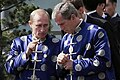 Vladimir Putin and George W. Bush in tangzhuang at the 2001 APEC forum