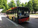 Solaris Urbino gasbuss av fjärde generationen vid rådhustorget i Gävle, 2020.