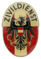 Dienstabzeichen des österreichischen Zivildienstes, mittlerweile durch Plastikkarte oder bei Dienstkleidung durch Stoffabzeichen ersetzt