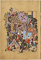 Меджнун подъезжает к лагерю каравана Лейли,"Хафт Ауранг" Джами, 1556-65, Галерея Фрир.