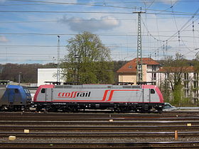 185 599 in alter Crossrail-Lackierung in Aachen West