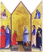 Триптих „Разпятие и светци“ 1400 – 10, Сиена, Пинакотека.