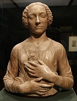 Andrea del Verrocchio, De dame met het boeketje, ca. 1475, Bargello, Florence