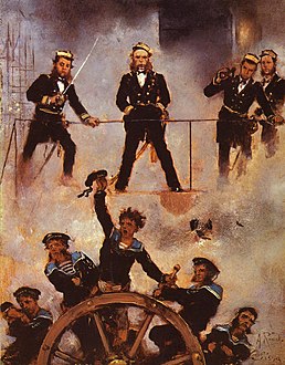 Kontradmirał Wilhelm von Tegetthoff podczas Bitwy pod Lissą (1878–1880)