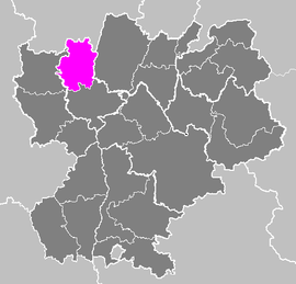 Location of Villefranche-sur-Saône in Rhône-Alpes