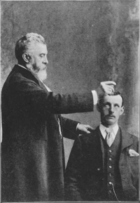 Braid's "upwards and inwards squint" induction method, as demonstrated by James Coates (1843-1933) in 1904 Braid's "upwards and inwards squint" induction method.tif