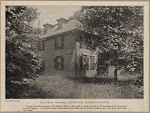 Buckman Tavern, Lexington, Massachusetts, ca. 1895-1905. Archive of Photographic Documentation of Early Massachusetts Architecture, Boston Public Library.