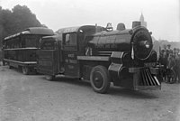 Minitog som «World´s First Trackless Train» fra MGM i New York, 1932