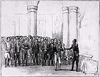 Páez Receives the Sword Granted to Him by the Nation. 1843. Lithograph on paper. Collection of the John Boulton Foundation, Caracas