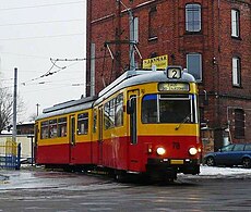 Düwag GT6 ex Würzburg am Depot 2008, seit 2010 in Łódź