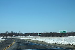 Entering the town from the south on Highway 42