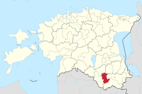 Kart over Antsla kommune