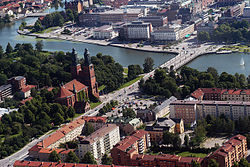 Aerial photo of Eskilstuna in 2004.