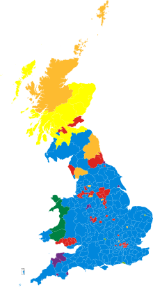 Map showing most popular party by counting area (in Great Britain) European Parliament election, 2009 (United Kingdom).svg