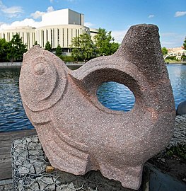 Józef Makowski's fish statue