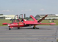 Fouga Magister jet trainer of the Belgian Air Force. The Magister first flew in 1952 with deliveries beginning in 1956