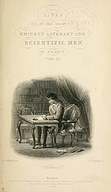 Title page from the second volume of Lives of the Most Eminent Literary and Scientific Men of France (1838)