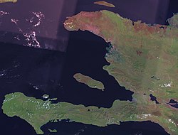 Haiti satelliittikuvassa.