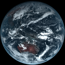 The geostationary Himawari 8 satellite's first true-colour composite PNG image Himawari-8 true-color 2015-01-25 0230Z.png