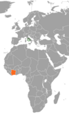 Location map for the Holy See and Ivory Coast.