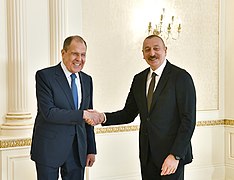 アゼルバイジャンのイルハム・アリエフ大統領と（2021年5月10日）