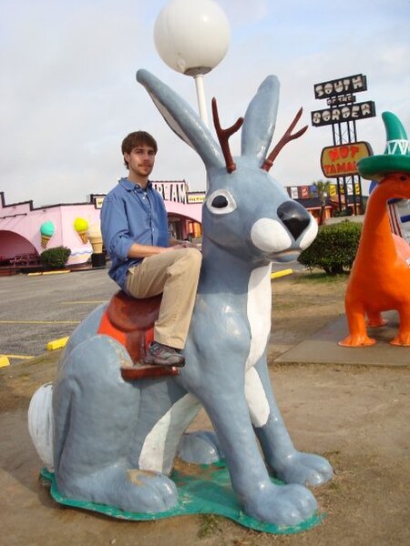 Jackalope statue at South of the Border tourist attraction, South Carolina