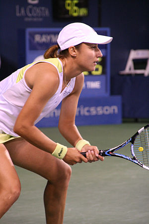 Katarina Srebotnik playing doubles at the 2007...