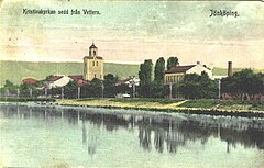 Kristine kyrka och dåvarande Östra flickläroverket, omkring 1900