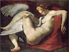 Copia de la Leda y el cisne de Miguel Ángel