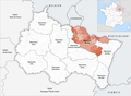 Lage des Départements Moselle in der Region Grand Est