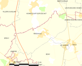 Mapa obce Vendhuile