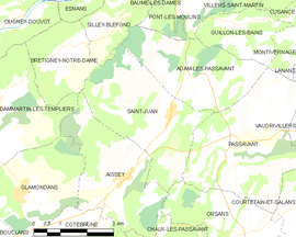 Mapa obce Saint-Juan