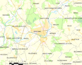 Mapa obce Vendôme