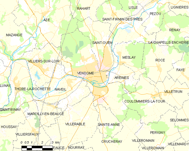 旺多姆市镇地图