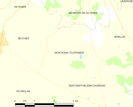 Mapa obce Montignac-Toupinerie