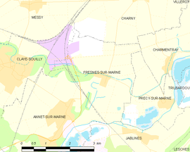 Mapa obce Fresnes-sur-Marne