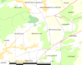 Mapa obce Menoncourt