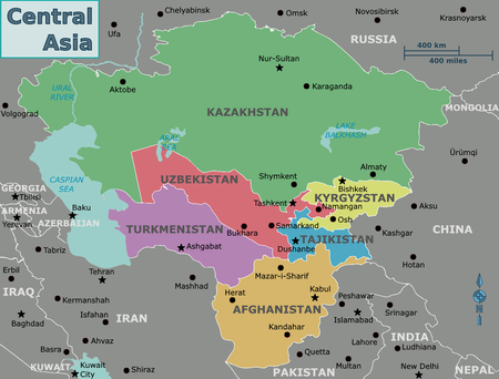 Map of Central Asia