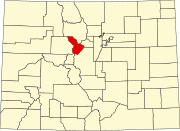 Map of Colorado highlighting Summit County Map of Colorado highlighting Summit County.svg