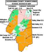 Mapo de Lackawanna Distrikta Pensilvania Lernejo Districts.PNG