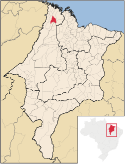 Localização de Governador Nunes Freire no Maranhão
