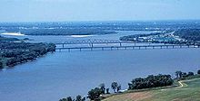 The Mississippi River at the Chain of Rocks just north of St. Louis (2005) Miss R dam 27.jpg