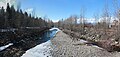 Mission Creek pedestrian overpass ice melting March 17 2011 Panorama2, March 17th 2011, Kelowna, BC Canada (50.7 megapixels)