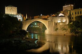 Mostar, Stari Most at night.jpg