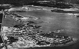 Luchtfoto uit 1941 van het U.S. Naval Station